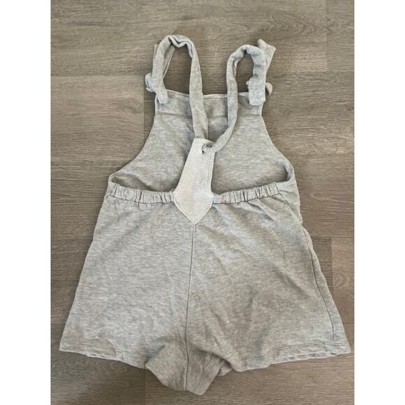 Bucketlist Gray French Terry Romper Large Tie Strap Overalls Casual - Picture 6 of 7
